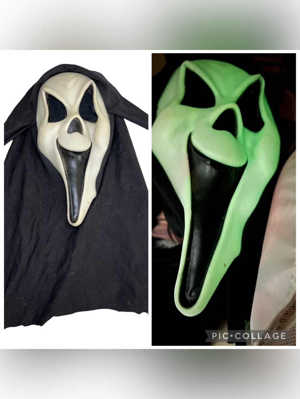 Scream Mask Fun World Div Gen 1 2 Ghost Face Glows Poly Shroud 90s Vintage